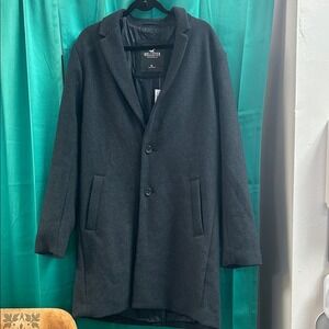 Hollister Charcoal Trench Coat size XL